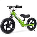 KRIDDO Pro Toddler Balance Bike 2+ Year Old with Hand Brake and Kickstand, 12 Inch Push Bicycle, Gift Bike for 25 Boys Girls, Green