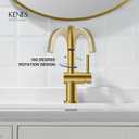 KENES Brushed Gold Single Handle Bathroom Faucets Modern Prep Wet Bar Sink Faucets Bathroom Sink Faucet with Drain Assembly & Deck Plate, Farmhouse RV Camper Outdoor Utility Faucet, KE-9005B-4