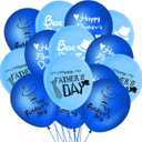 60PCS Happy Father's Day Party Latex Balloons - Fathers Day/Best Dad Ever Party Decorations Supplies Decor Balloon