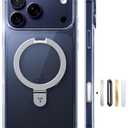 TORRAS Ostand for iPhone 17 Pro Case Clear Magnetic, Fit for MagSafe, 4X Military Drop Protection, Camera Control, Slim Phone Case for iPhone 17 Pro with Kickstand, Anti Yellowing Cover 6.3", Clear