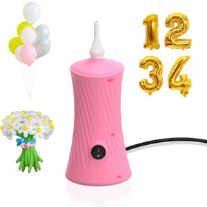 Balloon Pump Electric Air Pump for Long Balloon Inflator Blower Machine for Birthday Party Celebration Balloons Decorations for Twisty Animal Balloons (Pink)
