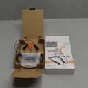 HomeSpot Noise Reduction Wireless Neckband Headphones with Qualcomm aptX HD, 27dB NRR, CVC Noise Cancelling Mic & Controls and 20H Playtime for Work Safety OSHA Compliant - Blue Wire Orange Earbuds