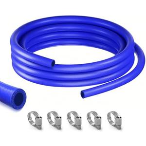 5FT ID 1/2" (12mm) Heater Hose Coolant Silicone hose Radiator Straight Temperature Reinforced Tubing Rupture Pressure 232 Psi With 5 Clamps 4MM Thick for Vehicle Cooling Systems(blue)
