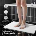Stone Bath Mat, Quick Drying Bath Mat for Bathroom, Diatomaceous Earth Mat, Quick Dry Shower Mat, Fast Absorbent, Elegant Design, Easy to Clean - White 23.615.35