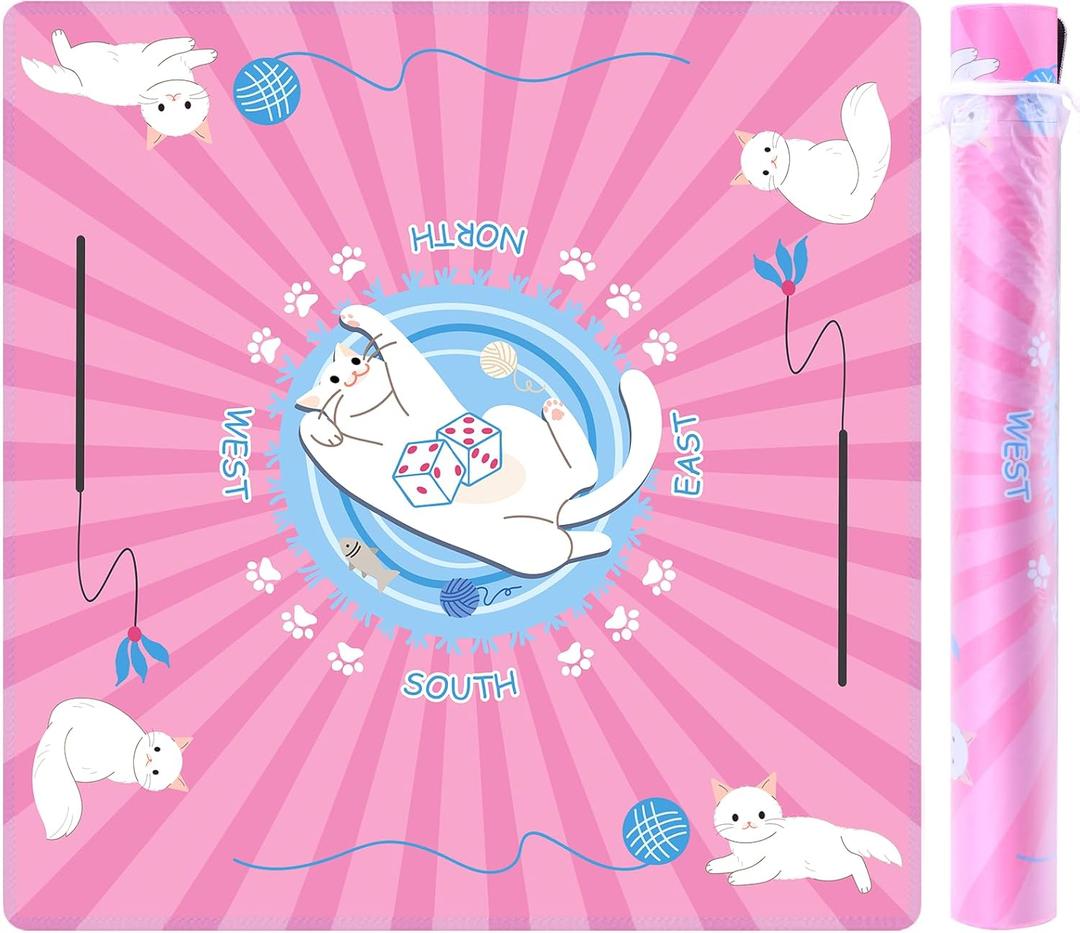 31.5''x31.5'' Mahjong Mat for Table, Mahjong Cloth Cover, Mahjong Tablecloth for Poker, Board Games Table Mat, Card Games, Tile Games, Dominoes (Cat) 31.5''x31.5'' Mahjong Mat for Table, Mahjong Cloth Cover, Mahjong Tablecloth for Poker, Board Games Table Mat, Card Games, Tile Games, Dominoes (Cat)