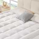 Queen Mattress Topper, 1000GSM Extra Thick Pillow Top Mattress Pad Cover for Body Pain Relief, Soft Breathable Bed Cover with 8"-21" Deep Pocket, 3D+7D Down Alternative, White