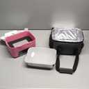 EAST OAK Cordless Electric Lunch Box for Adults, Heated Lunch Box Battery Powered with Automatic Heating, 5.5 Cups Portable Food Warmer with Removable Tray Divider (Pink)