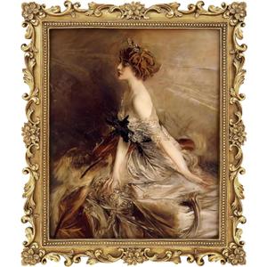 Gold 8x10 Picture Frame Vintage Antique Baroque for Wall or Tabletop Display, Ornate Gothic Victorian Frames Matted to 5x7 Photo