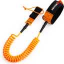 Abahub Premium Coil SUP Leash, 10 ft Coiled Paddle Board Leashes, 7.2mm Thick Legrope Strap for Longboard Surfboards, Stand-up Paddleboards, iSUP Replacement Leg Rope, 8 Colors (orange)