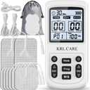 3-in-1 TENS Unit Muscle Stimulator, EMS Massage Machine with 40 Intensities for Gradual Shoulder, Sciatica, Back Pain Relief, Muscle Recovery, 28 Modes Portable Dual Channel with 8 Electrodes Pads