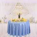 DUOBAO Round 50 Inch Sequin Tablecloth Baby Blue - Sparkly Table Cover for Weddings, Birthdays, Events, and Holidays - Glittery Tablecloth for Dining Tables, Banquets, and Party Decor