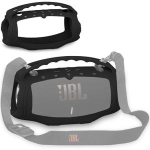 JCHPINE Silicone Cover Case for JBL Xtreme 4 Portable Bluetooth Speaker, Protective Skin Holder for JBL Xtreme 4 Portable Bluetooth Speaker Accessories (Only Case) (Black)