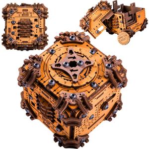 WOODEN.CITY Tesseract's Secret - Wooden Puzzle Box for Adults - 3D Brain Teaser Puzzle Kit - Escape Room in a Box Challenge - Unique Gift for Men & Women - Made in EU - 3D Wooden Puzzles for Adults, 74 x 83 cm