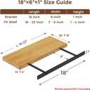 Floating Shelf Bracket Kit (No Router Needed) with Drill Guide Jig Fits 1"4" Thick Shelves Heavy Duty 150lbs Capacity Galvanized Steel with Countersunk Holes for Flush Mount(18X6X1)