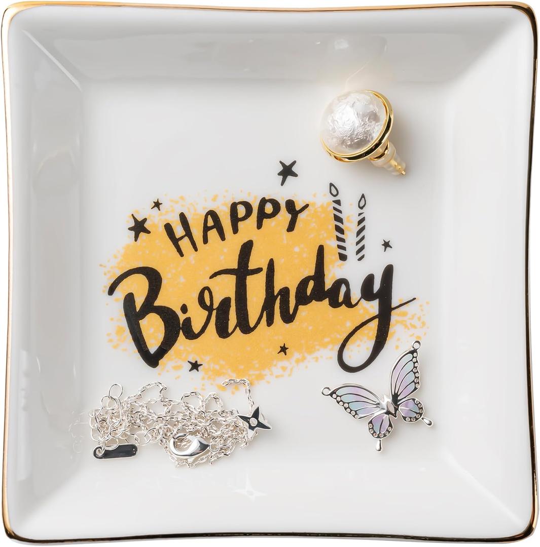 2 x Birthday Gifts for Friends Female Ring Trinket Dish Happy birthdayFriendship Gifts for Women Friends