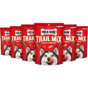 Milk-Bone Trail Mix Dog Treats, Real Beef & Sweet Potato Flavor, 9 Ounces (Pack of 6) (EXP 04/10/27)