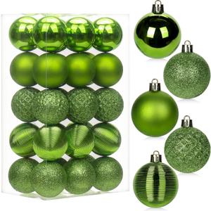 30PCS 2" Christmas Ball Ornaments Shatterproof Green Christmas Tree Decorations Xmas Tree Balls Halloween Ornaments Dcor