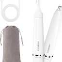 Nose Hair Trimmer for Women Men - Electric Ear and Nose Hair Trimmer - 2 in 1 Facial Hair Remover Portable for Painless Face Eyebrow Trimmering Waterproof (Pearl White 2in1)