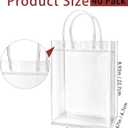 Zmpkhba 40 Pack Clear Plastic Gift Bags with Handles, 8.9 x 6.7 x 2.6 Inches Reusable PVC Party Favor Bags, Transparent Shopping Bags Bulk for Merchandise, Retail, Boutique, Party Favors, Wedding, Birthday