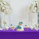 Utopia Kitchen Spandex Tablecloth 2 Pack [6FT, Purple] Tight, Fitted, Washable and Wrinkle Resistant Stretch Table Cloth Rectangle Cover for Trade Show, Weddings & Parties [72Lx30Wx30H Inch]