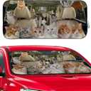 Funny Cat Windshield Sunshade for Car SUV Truck Foldable Uv Ray Reflector Front Window Sun Shade Visor Shield Cover -59" X 31"