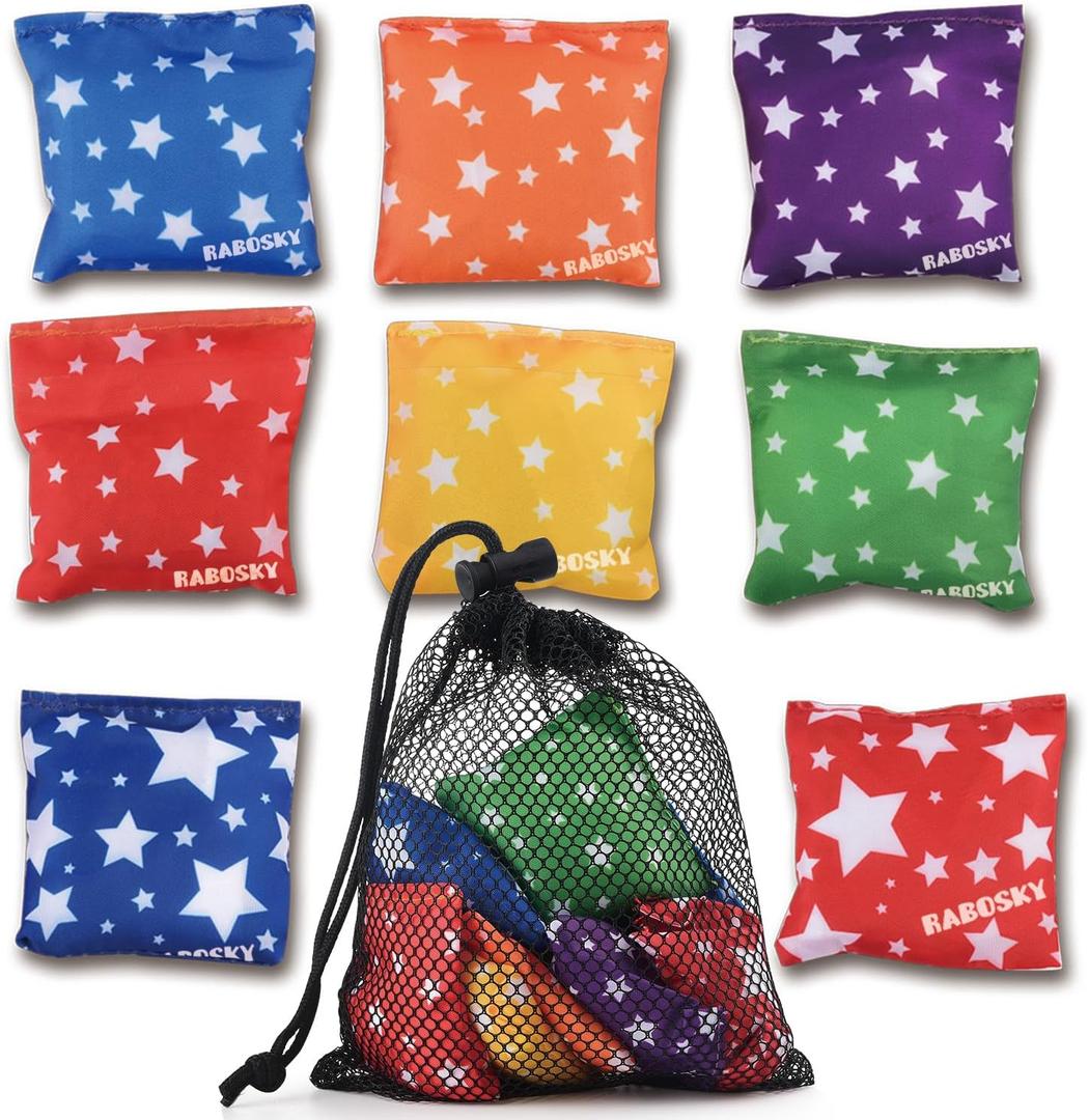 RaboSky Small Bean Bags for Kids Tossing, Mini Beanbags Toss Toy for Toddler Preschool Prek Daycare Supplies Classroom Circle Time Home Schooling Indoor Outdoor Backyard Activities Cornhole Game