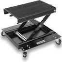 Pyle Motorcycle Lift, Scissor Jack, Dolly, Heavy Duty Steel, 1100 lbs Capacity, Black Powder Coat, Anti-Skid Rubber, Collapsible, Portable, Includes 4 Caster Wheels, Easy Storage, PLMOTJC11