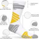 2 x MAKABO Men's Cushioned Athletic Socks 3-Pack, Cushioned Crew Socks with Arch Compression for Sports (5-8, Black/White/Yellow/Multicolor -3m)