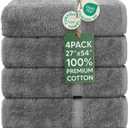 Chakir Turkish Linens | Hotel & Spa Quality 100% Cotton Premium Turkish Towels | Soft & Absorbent (4-Piece Bath Towels, Gray)