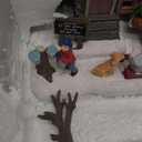 MOMENTS IN TIME Light Up Sugar Shack Christmas Village House Hand-Painted Polyresin Cabin Scene with Horse & Dog, Winter Holiday Dcor, Battery Operated Warm LED Lights