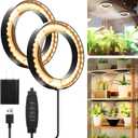 Mosthink 6.3" Ceiling Grow Lights for Indoor Plants, 144 LEDs Plant Light Full Spectrum, Under Cabinet Growing Lamp with Auto Timer, 10 Dimmable Levels, 3 Modes with Transparent Cover, Corded, 1 Piece