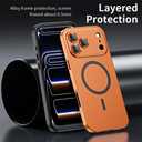 for iPhone Case,Compatible with MagSafe,Magnetic Luxury 2 in 1 Aluminum Metal Frame PC Backboard,Slim Fit Military Grade Drop Protection Shockproof Phone Case (Black,iPhone 17)