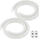 ANTOBLE Pool Hose for Intex 1.25" Diameter Above Ground Pool Pump Hoses Replacement Accessory 59" Long 1-1/4 Swimming Pool Filter Pump Hoses 607 637 With 3 Metal Clamps, 2 Pack