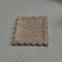 5.5 Inch Small Travertine Scallop Edge Stone Tray Decorative Marble Jewelry Dish Tray Gift(Square)