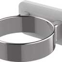 Hair Dryer Holder, Bathroom Cabinet Door Blow Dryer Stand, Blow Dryer Holders Wall Mount - Extra Large Rim (Silvery) (L 3.7W 2.1H 4.3, White)