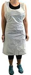 KingSeal Disposable Poly Aprons, 24 by 42 inches, 0.8 mils thick, Individually Packed, White, Bib Style