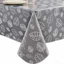Pioggia Vinyl Tablecloth with Flannel Backed Rectangle Waterproof Oil-Proof PVC Table Cloth Wipeable Spill-Proof Plastic Table Cover for Indoor and Outdoor