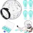 Cat Muzzle for Grooming Cat Adjustable Hood with Paw Covers, Kitten Breathable Anti Bite Muzzles Anti Scratch Boots Silicone Pussy Shoes Boots Kitten Paw Protector for Pet Bathing Shaving(Extra Large)