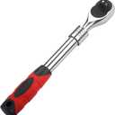 1/2-Inch Drive Extendable Ratchet Wrench,1/2" Drive 72-Tooth Quick-release Retractable Socket Wrench Reversible (Red)