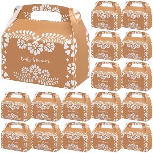 Gueevin 36 Pcs Mexican Baby Shower Party Favor Boxes Platos De Barro Terracotta Baby Shower Treat Boxes Cinco De Mayo Paper Candy Cookies Box Decoration for Themed Party Supplies Birthday Decor