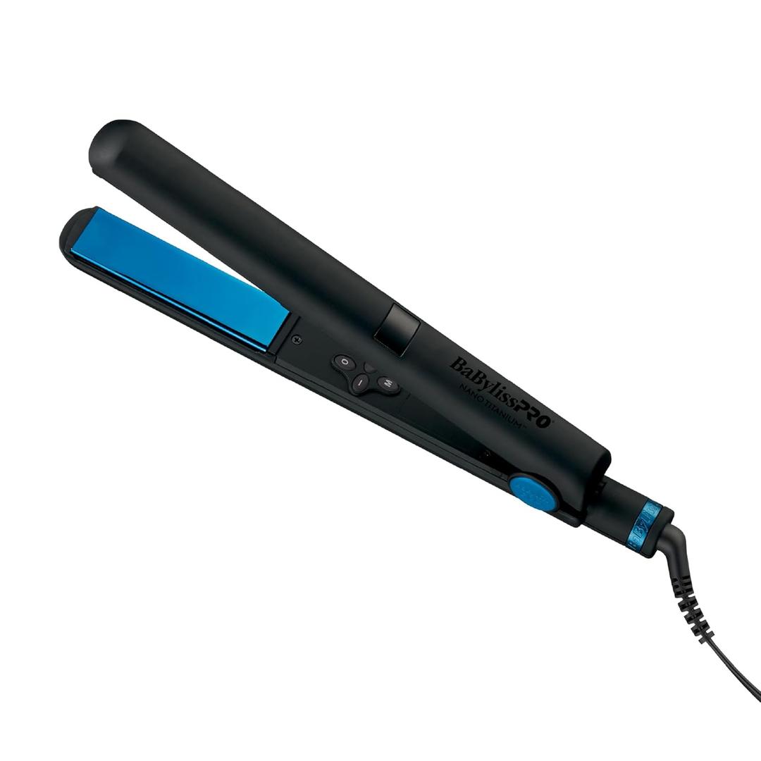 Nano Titanium Flat Iron Hair Straightener, Digital Flat Iron for Pro Salon Results, Styling Tool for All Hair Types (Black)