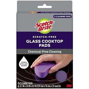 2 Scotch-Brite™ Glass Cooktop Pads , 4.1 in x 3.4 in x 1 in (104 cm x 86 m x 25), 6/2
