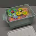 6 in 1 Montessori Baby Toy for Toddlers, Infant Teething Babies Stacking Blocks Rings Pull String Toy Suction Cup Spinner Toy Matching Eggs Shape Sorter Sensory Bin (Colourful)