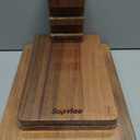 Sapviao Teak Wood Cutting Board Set Solid Unibody Design One Piece Durable Knife Friendly Wooden Chopping Board with DeepJuice Grooves Built in Handles for Kitchen Vegetables 13 X 8.7 &10.2 X 6.3 IN