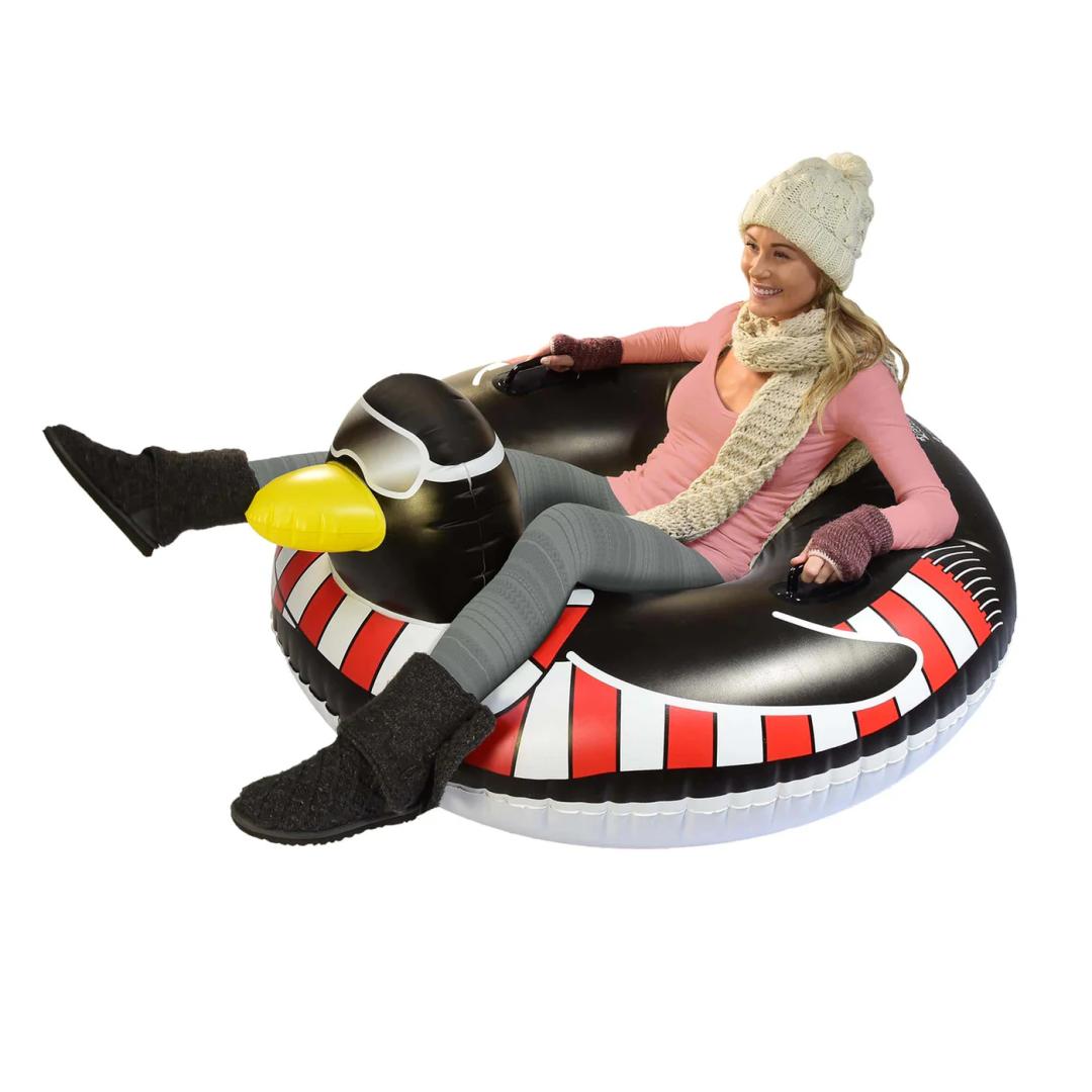 GoFloats Inflatable Winter Snow Tube Sled - Penguin