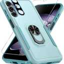 Janmitta Compatible with Samsung Galaxy A16 5G Case with Screen Protector+Camera Lens Protector,Heavy Duty Full Body Phone Cover Built in Ring Holder Kickstand,2025 Mint Green