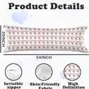 BNHJKFQZ Red Striped Santa 20x54 Body Pillow Cover with Zipper,Merry Christmas Decor,Coquette Preppy Pink Bow Xmas Striped Decorative Long Hug Pillow Cases for Bed Couch