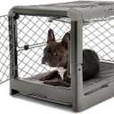 DIGGS Revol Collapsible Dog Crate with Wheels - Premium Portable Dog Crate - Safe, Stylish, and Convenient Indoor Kennel (Smoke, Small) (Small (28.5"L x 19.8"W x 20.6"H))