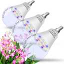 E12 Candelabra Grow Light Bulbs for Indoor Plants Full Spectrum,Small Base Grow LED Lamp Bulb 10W with Balanced Spectrum 5000K Red Blue for Seeds Greens Laboratory,School,Greenhouse, Hydroponic,3Pack
