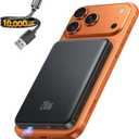 Portable Charger for Magsafe Power Bank - 10000mAh Magnetic Phone Charger, USB-C 20W PD Fast Charging, Slim Wireless Battery Pack for iPhone 17/16/15/14/13/12 Series, for Travel Cruise Essentials, Black